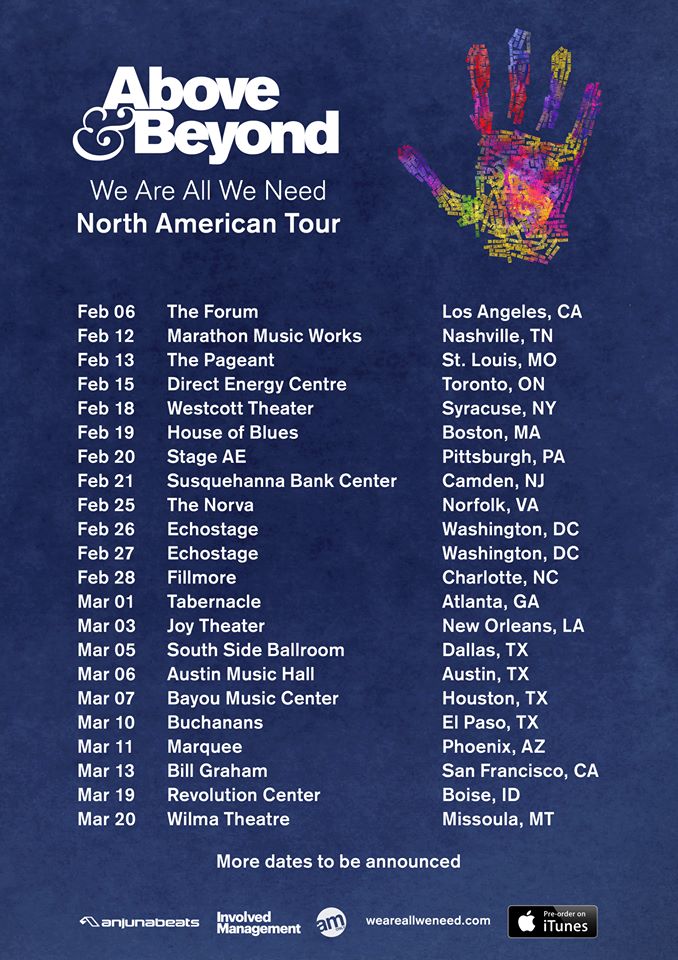 Above & Beyond North American Tour We Are All We Need