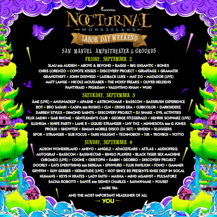 nocturnal wonderland unveils massive lineup